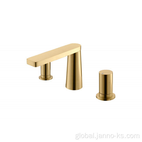 Brass Bathroom Faucets 3 Hole Dual Handle Bathroom Vanity Faucet Mixer Supplier